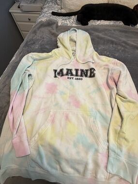 Maine Tie-Dye Pullover Hoodie - Pastel Multi